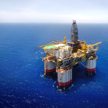Oil rig on a blue ocean